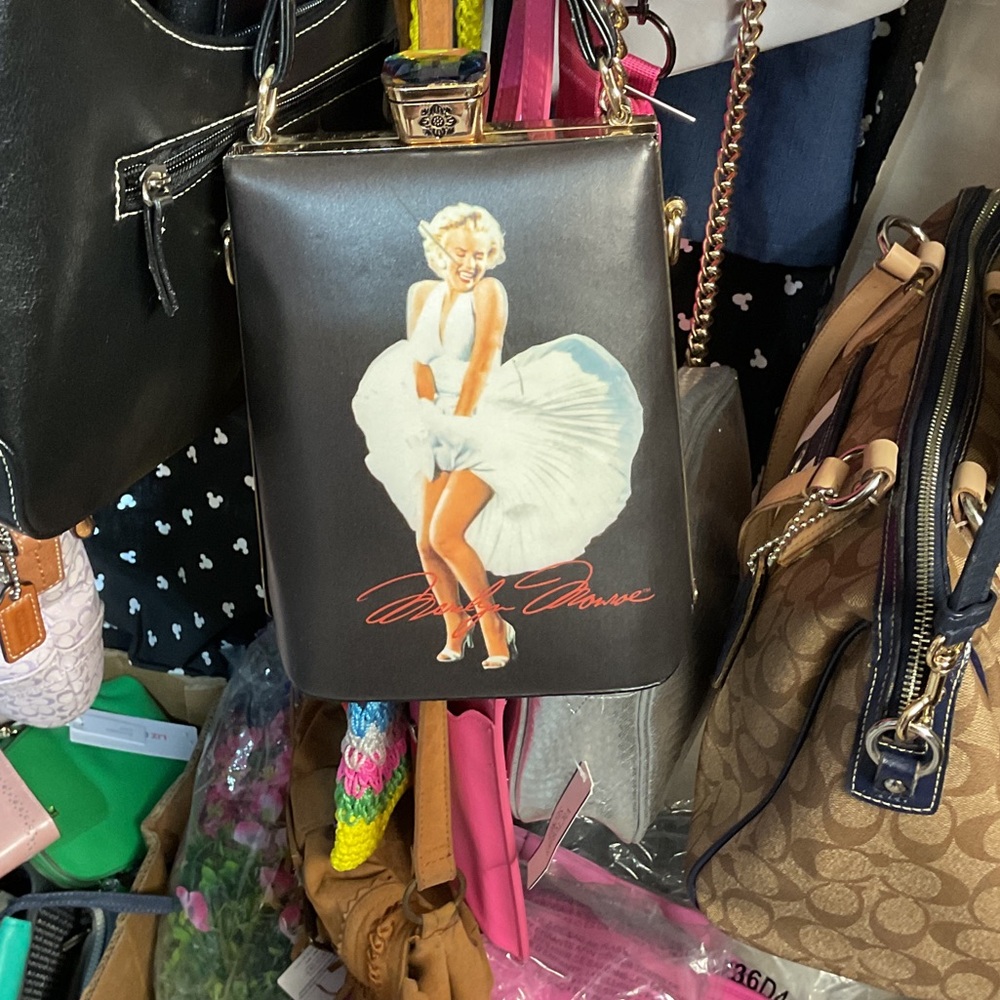 Black Graphic Crossbody Bag with Iconic Pin-Up Print